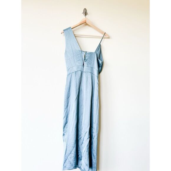 REISS Charlie Satin Twist-Front Midi Dress - Picture 6 of 10